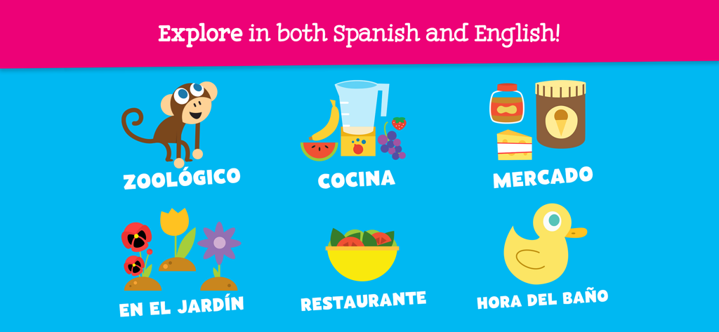 PBS Parents Play and Learn - Bilingual learning categories in Spanish and English from the PBS Parents Play and Learn app