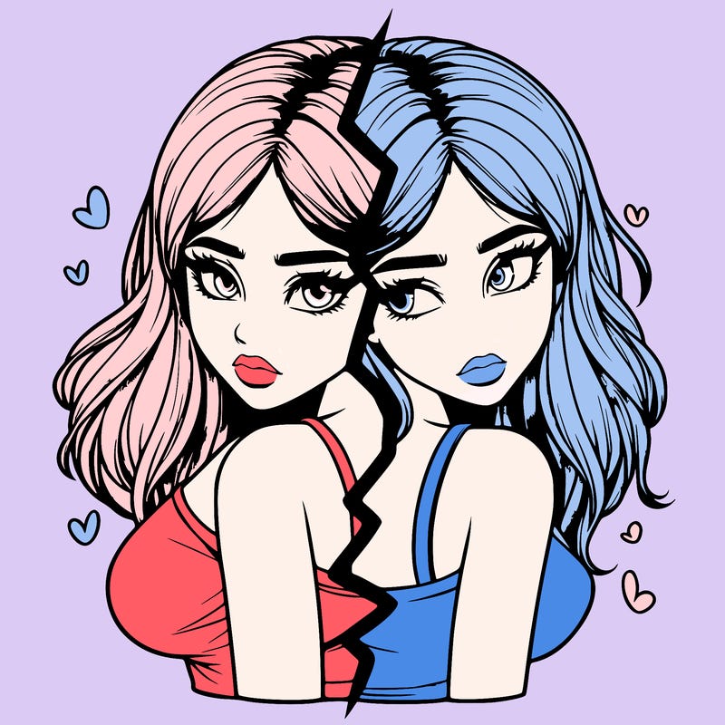 realistic girl split