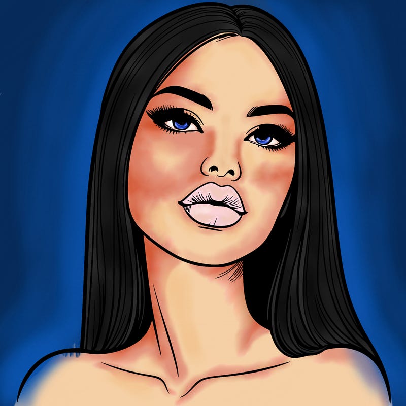 realistic woman with full lips