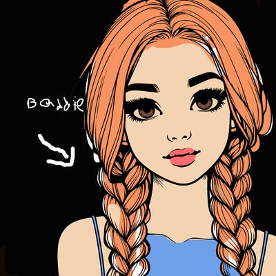 realistic girl with braids