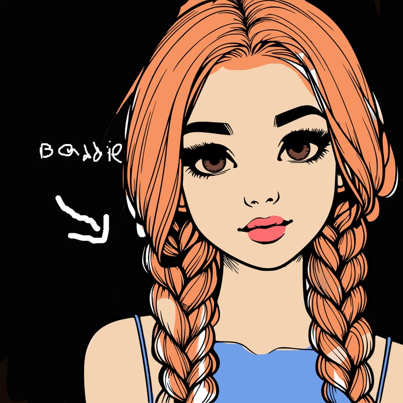 realistic girl with braids