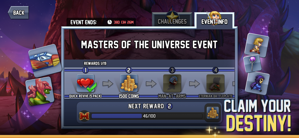 Jetpack Joyride Classic - Masters of the Universe event reward progress screen in Jetpack Joyride Classic