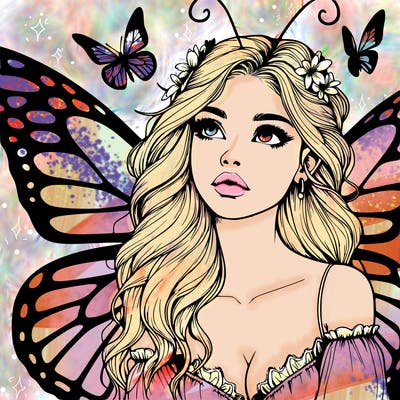 butterfly fairy realistic girl