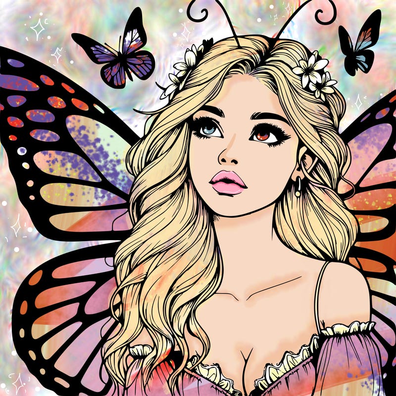 butterfly fairy realistic girl