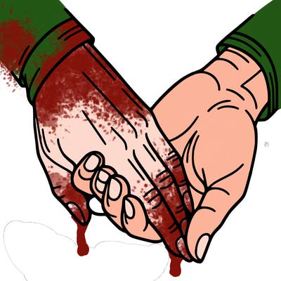 man and woman hands together