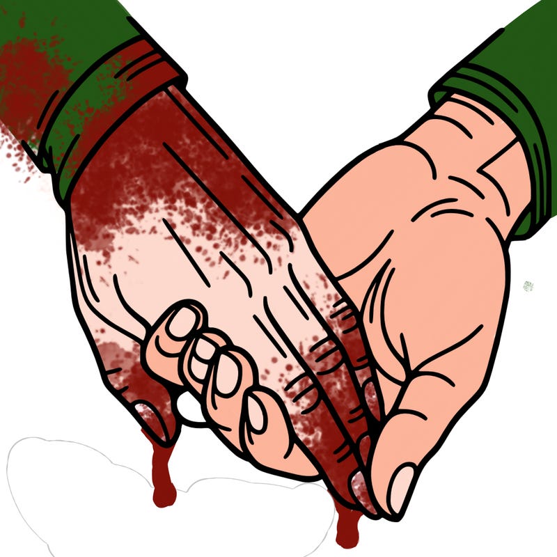 man and woman hands together