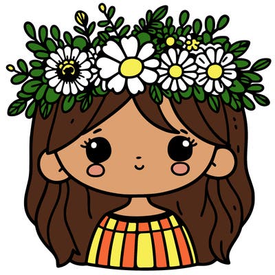 girl with flowers crown