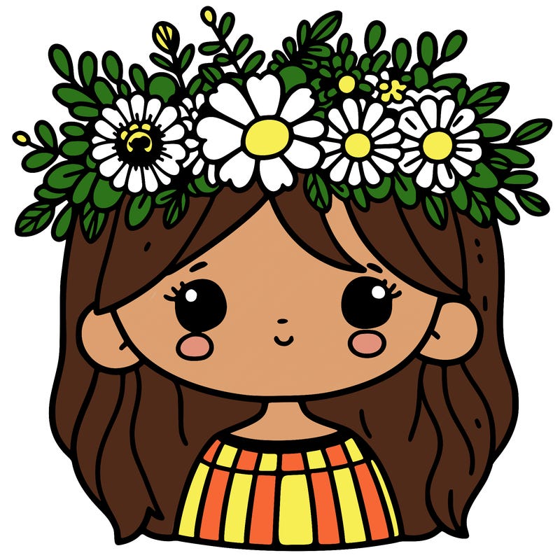 girl with flowers crown