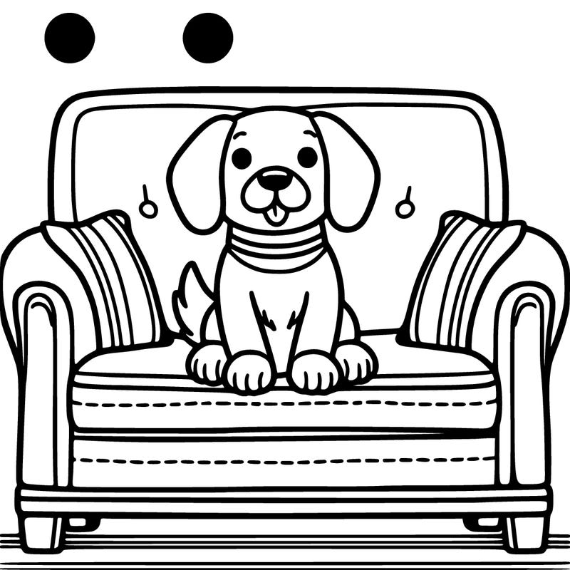 dog sitting on  couch