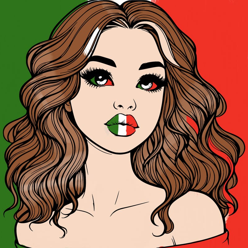 realistic girl with wavy hair and lips