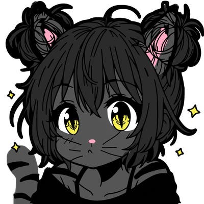 a manga girl with messy small buns