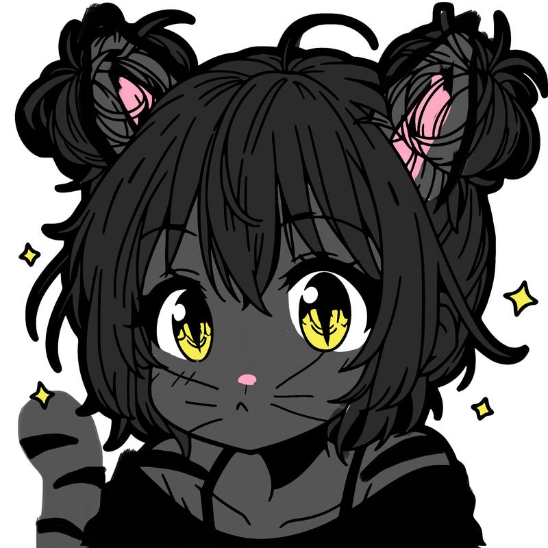 a manga girl with messy small buns