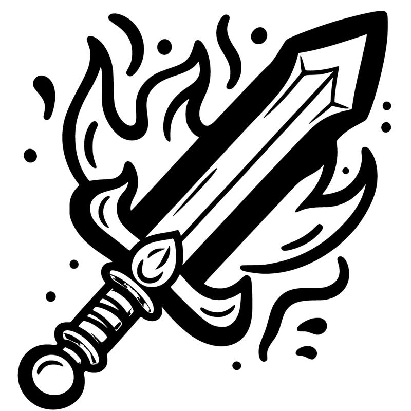 sword with flames
