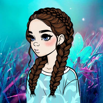realistic girl with braids