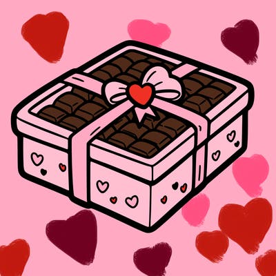 a box of chocolate for valentines day