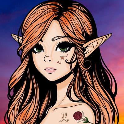 elf girl realistic dark fantasy