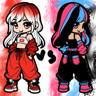 girl in crop top and baggy pants