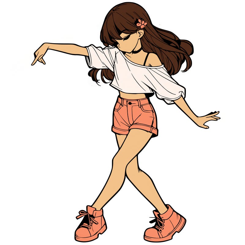realistic girl danceing
