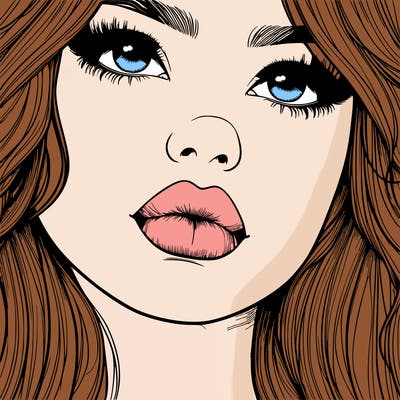 really realistic girl with lips