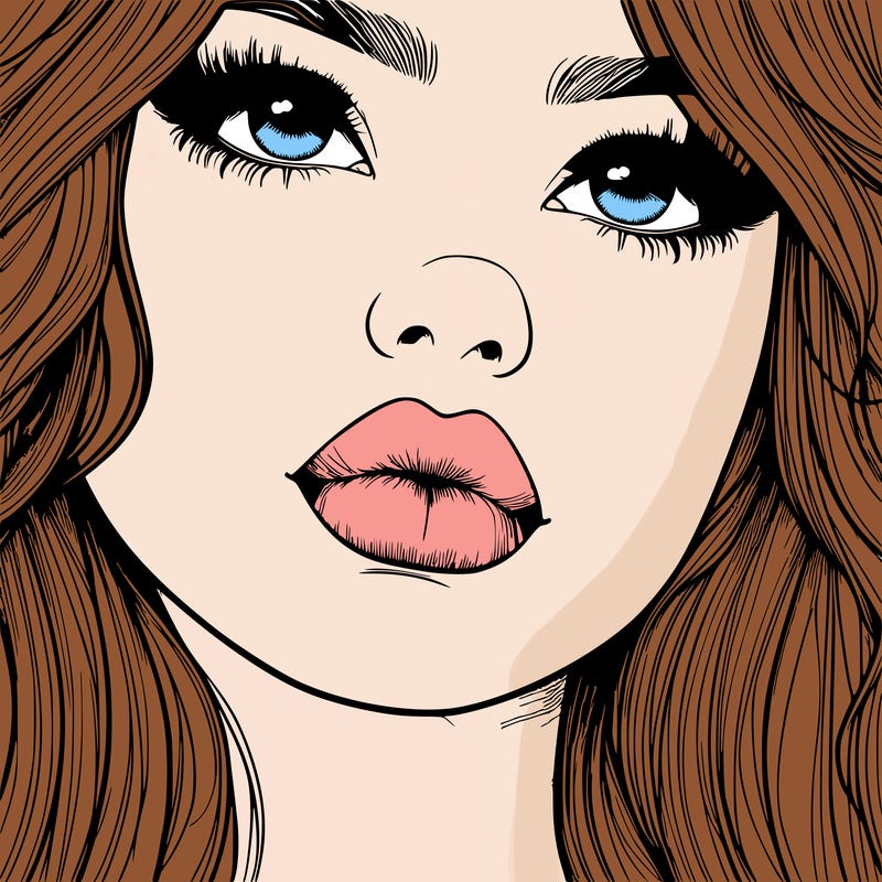 really realistic girl with lips