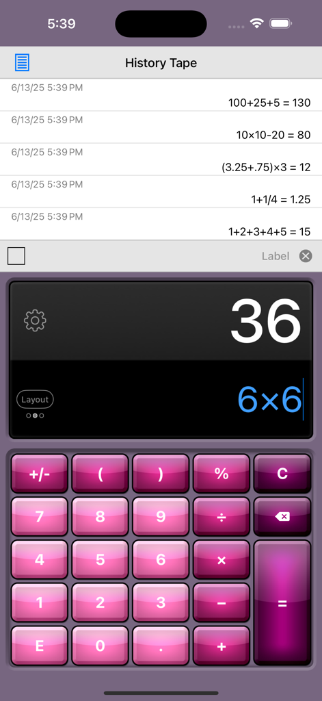 Calculator HD Pro Lite - App Calculadora HD Pro Lite mostrando histórico e teclado numérico