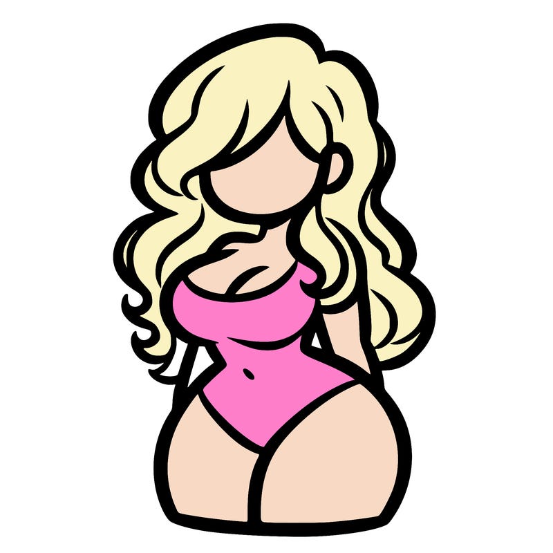 curvy woman with hair