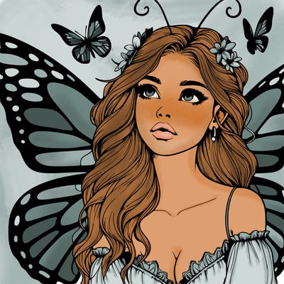 butterfly fairy realistic girl