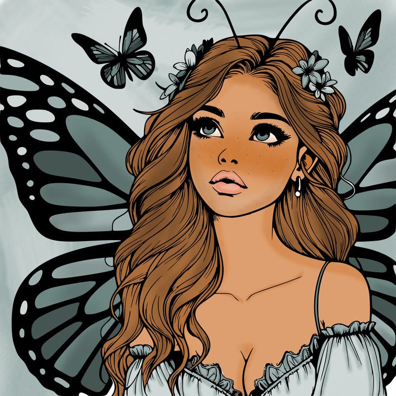 butterfly fairy realistic girl