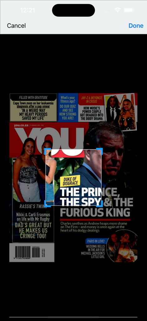 YOU South Africa - A digital cover of YOU South Africa magazine featuring human interest stories and celebrity news