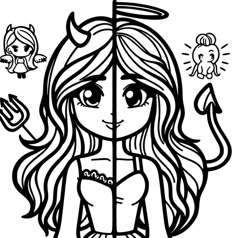 half devil and half angel teenage girl