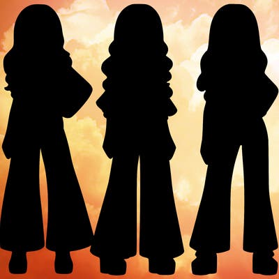 girls with flare pants and crop tops realistic