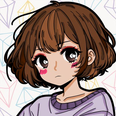cool anime girl with short hair