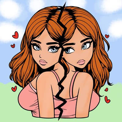 realistic girl split