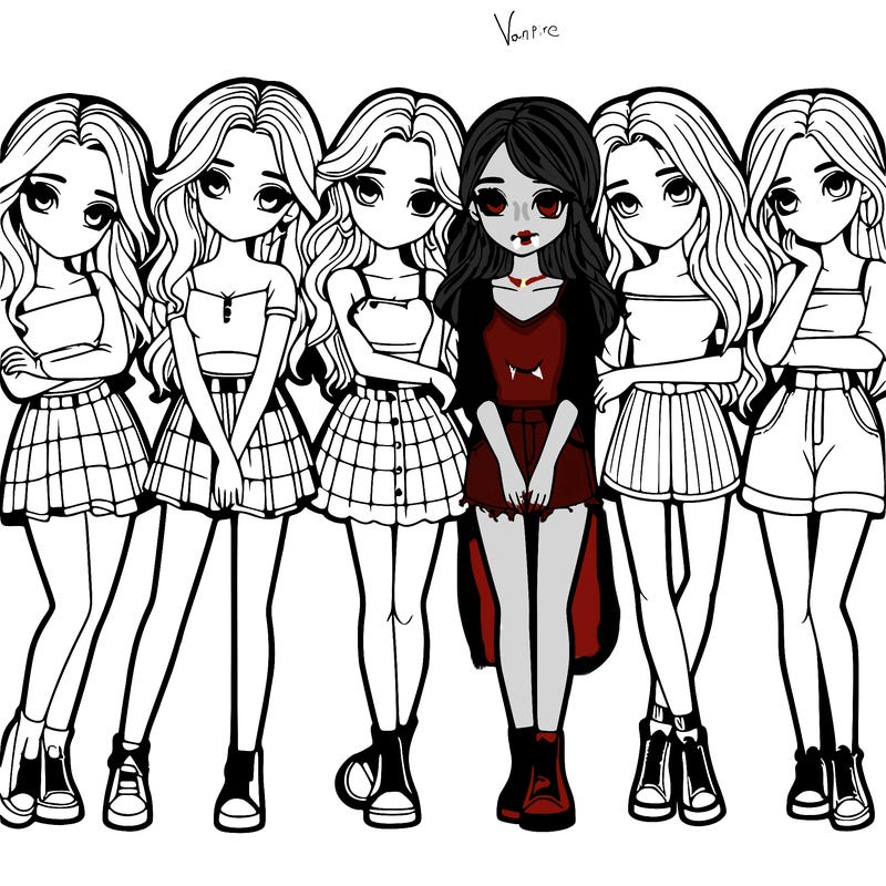 a group of girls realistic