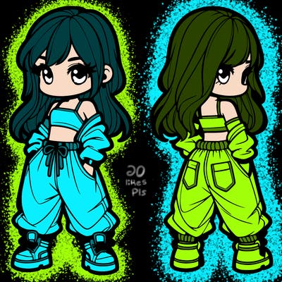 girl in crop top and baggy pants