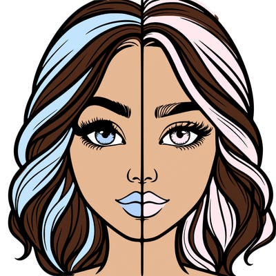 realistic girl split half