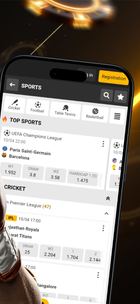 A mobile interface for the How to KO app showing sports betting odds for football and cricket matches.