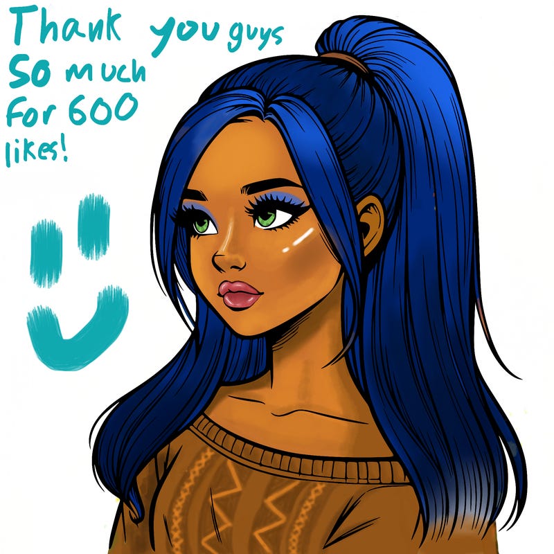 realistic girl with a high ponytail