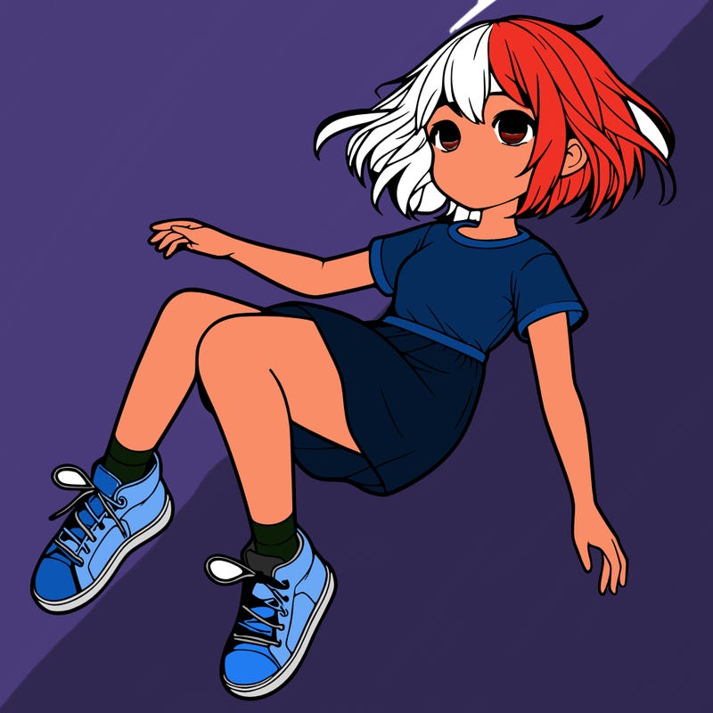 a realistic girl floating