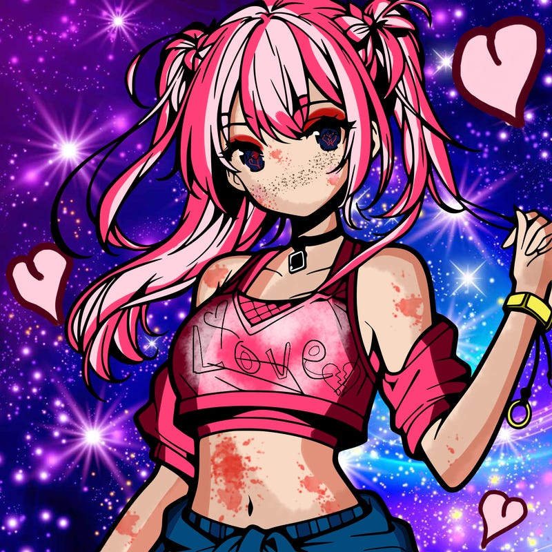 anime girl with crop top