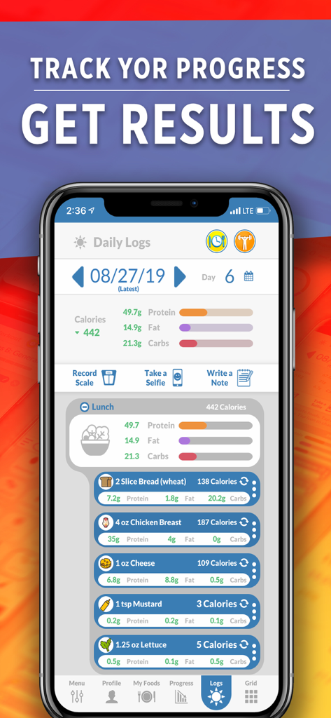 Interface of the Stupid Simple Keto app showing daily logs of protein fat and carbs