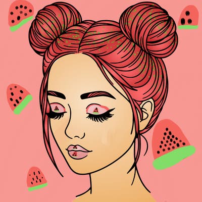 woman with hair buns