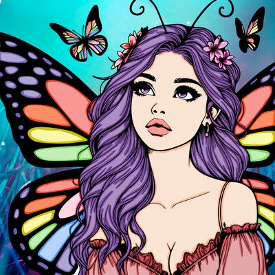 butterfly fairy realistic girl