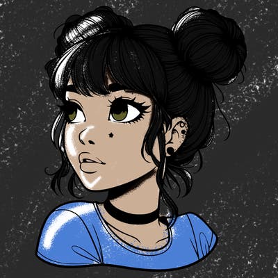 realistic girl with spacebuns