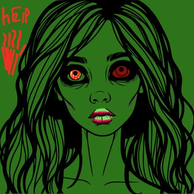 scary beautiful realistic girl