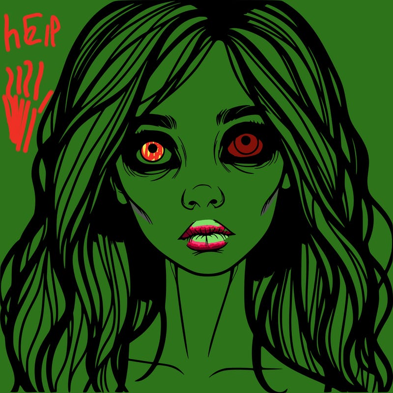 scary beautiful realistic girl