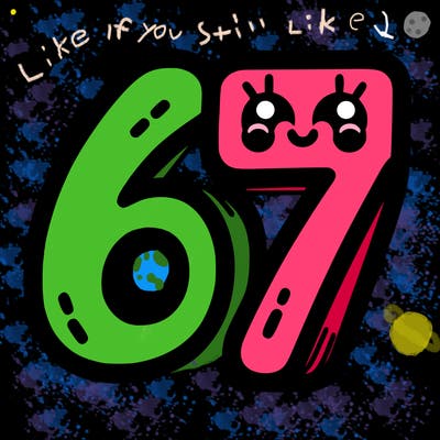 the numbers 67