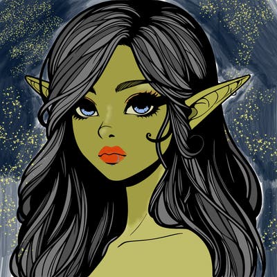 elf girl realistic dark fantasy