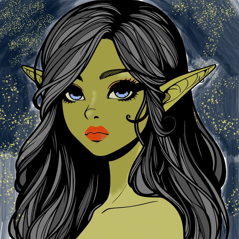 elf girl realistic dark fantasy