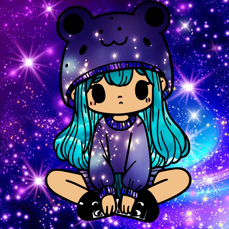 a girl wearing a frog hat and some frog socks